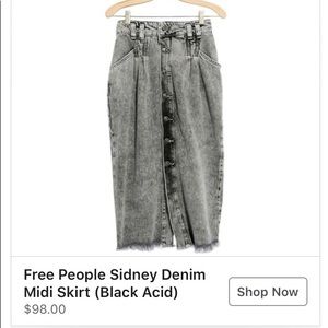 Sold out everywhere free people denim skirt!